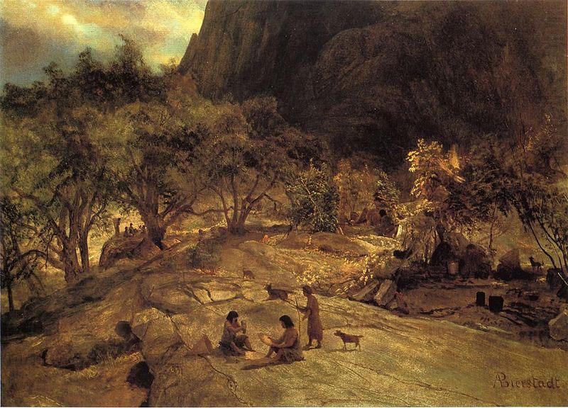 Albert Bierstadt Mariposa Indian Encampment, Yosemite Valley, California china oil painting image